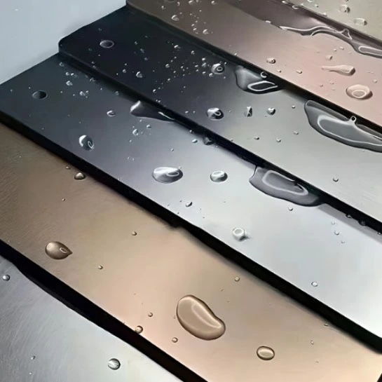 Painel adesivo metálico escovado